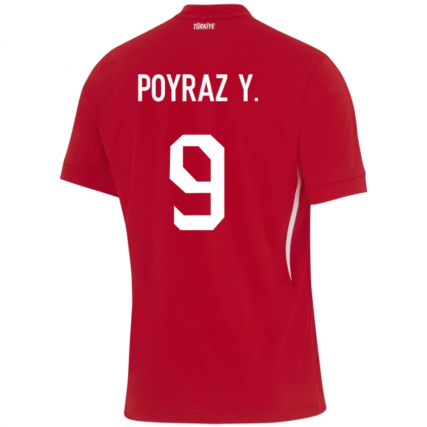 Criança Camisola Turquia Poyraz Yıldırım #9 Vermelho Alternativa 24-26 Camisa