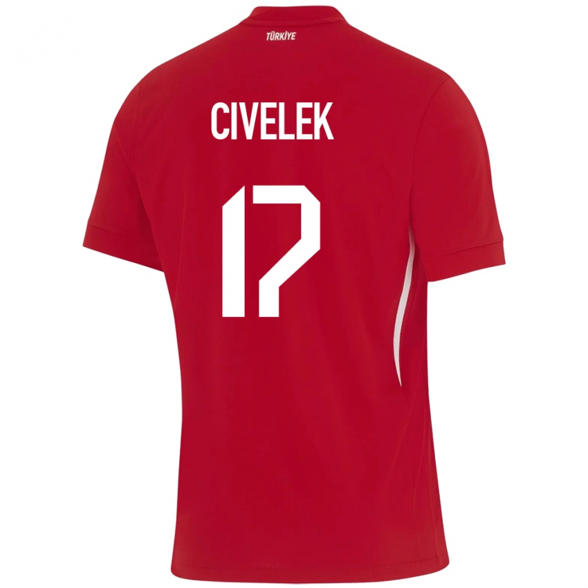 Criança Camisola Turquia İlayda Civelek #17 Vermelho Alternativa 24-26 Camisa