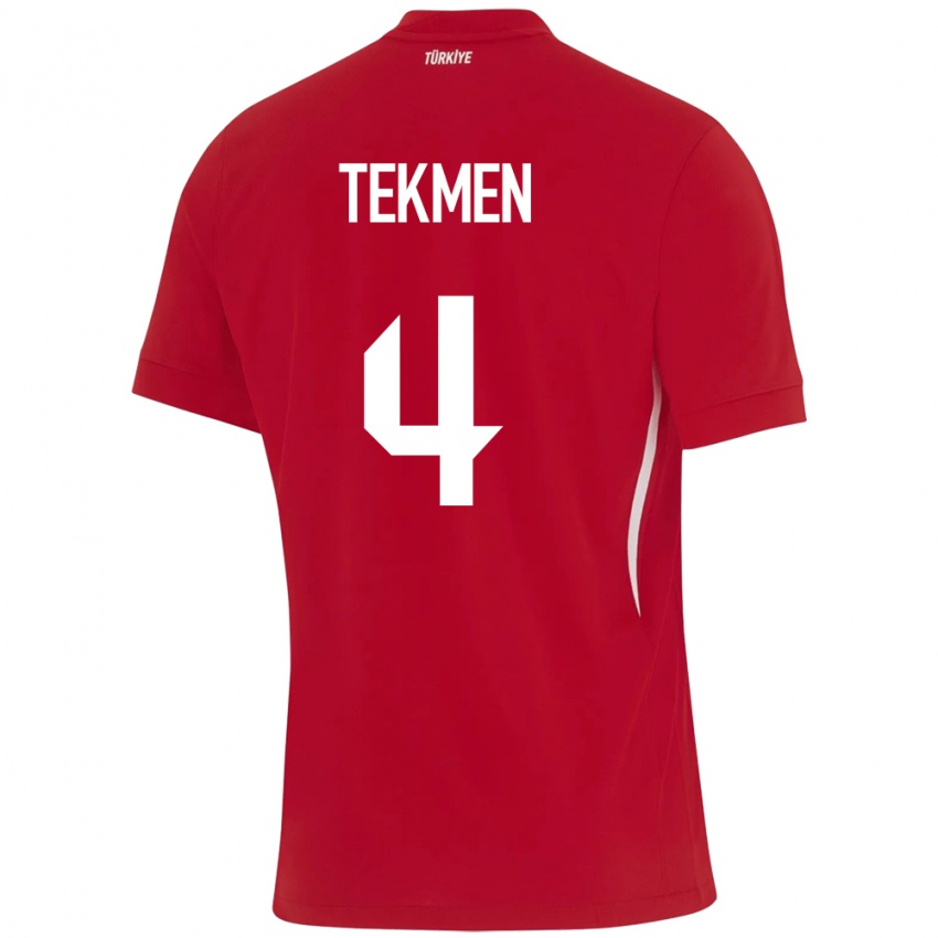 Criança Camisola Turquia Ece Tekmen #4 Vermelho Alternativa 24-26 Camisa