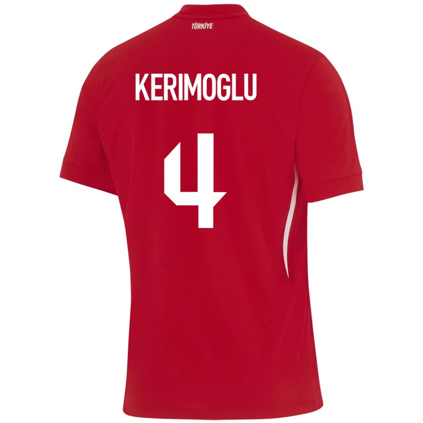 Criança Camisola Turquia Zeynap Kerimoğlu #4 Vermelho Alternativa 24-26 Camisa