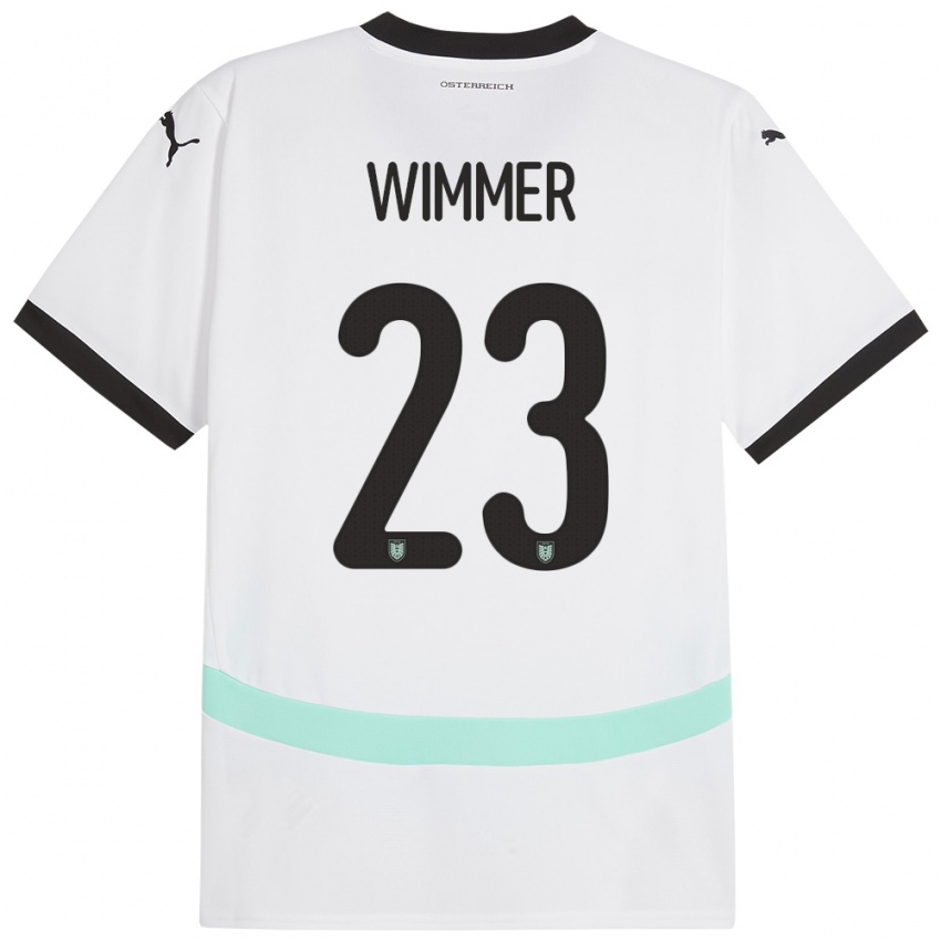 Criança Camisola Áustria Patrick Wimmer #23 Branco Alternativa 24-26 Camisa