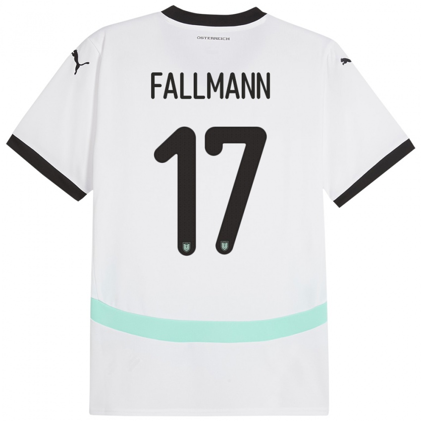Criança Camisola Áustria Pascal Fallmann #17 Branco Alternativa 24-26 Camisa