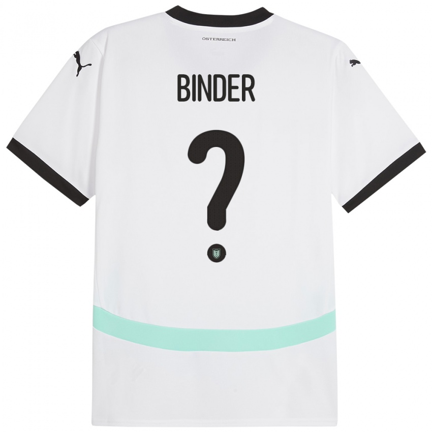 Criança Camisola Áustria Nicolas Binder #0 Branco Alternativa 24-26 Camisa