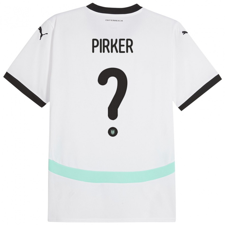 Criança Camisola Áustria Sebastian Pirker #0 Branco Alternativa 24-26 Camisa