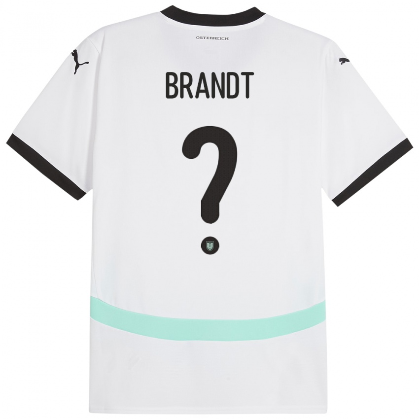 Criança Camisola Áustria Marco Brandt #0 Branco Alternativa 24-26 Camisa