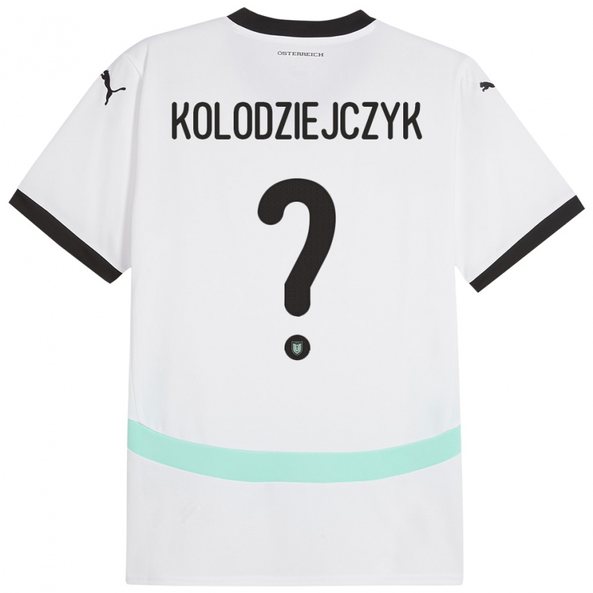 Criança Camisola Áustria Marek Kolodziejczyk #0 Branco Alternativa 24-26 Camisa
