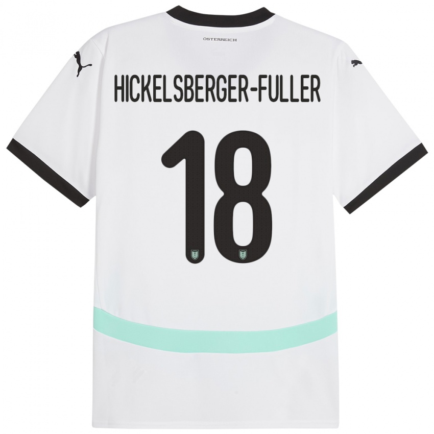 Criança Camisola Áustria Julia Hickelsberger-Füller #18 Branco Alternativa 24-26 Camisa