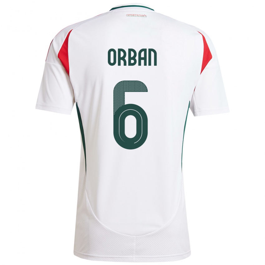 Criança Camisola Hungria Willi Orbán #6 Branco Alternativa 24-26 Camisa