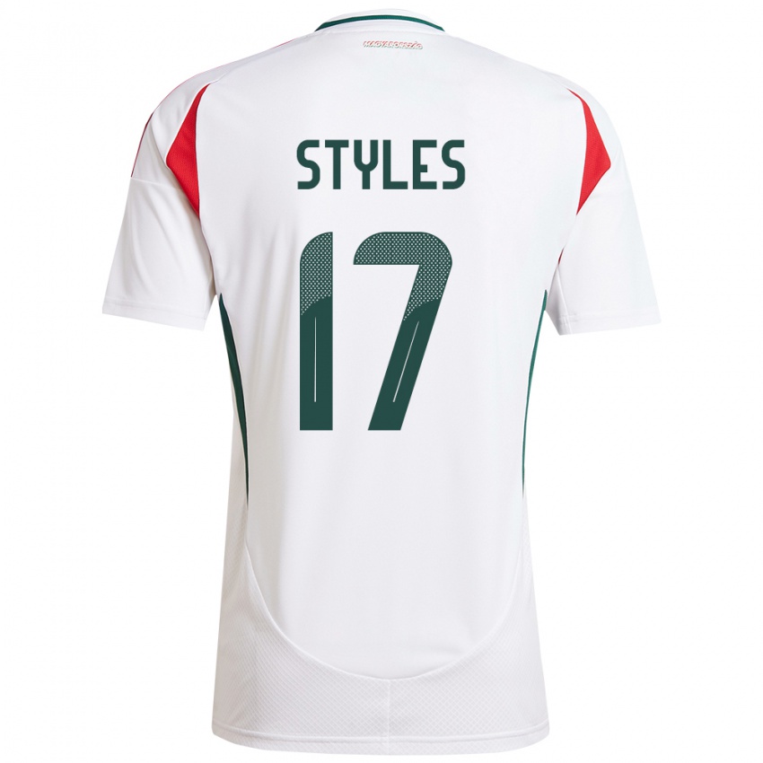 Criança Camisola Hungria Callum Styles #17 Branco Alternativa 24-26 Camisa