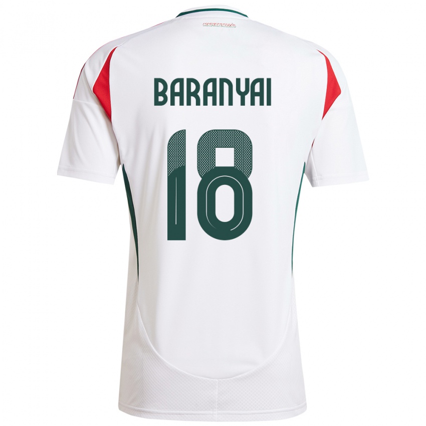 Criança Camisola Hungria Nimród Baranyai #18 Branco Alternativa 24-26 Camisa