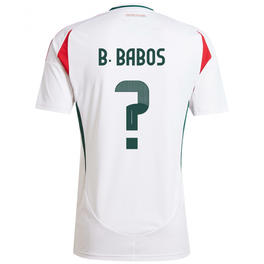 Criança Camisola Hungria Bence Babos #0 Branco Alternativa 24-26 Camisa