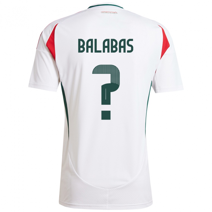 Criança Camisola Hungria Bence Balabás #0 Branco Alternativa 24-26 Camisa