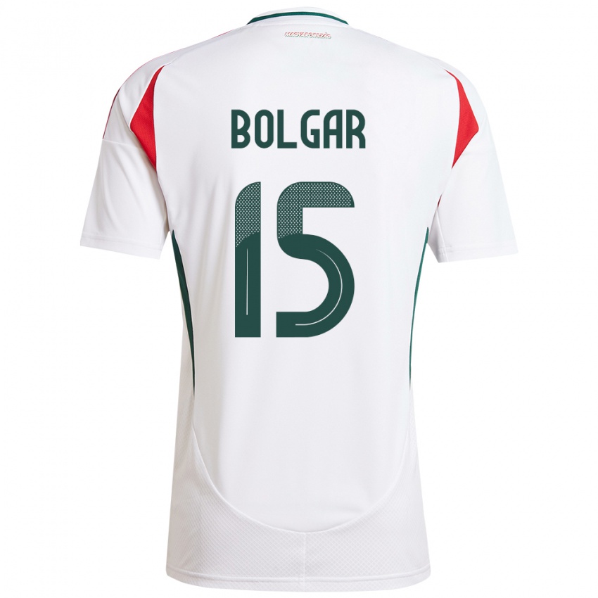 Criança Camisola Hungria Botond Bolgár #15 Branco Alternativa 24-26 Camisa