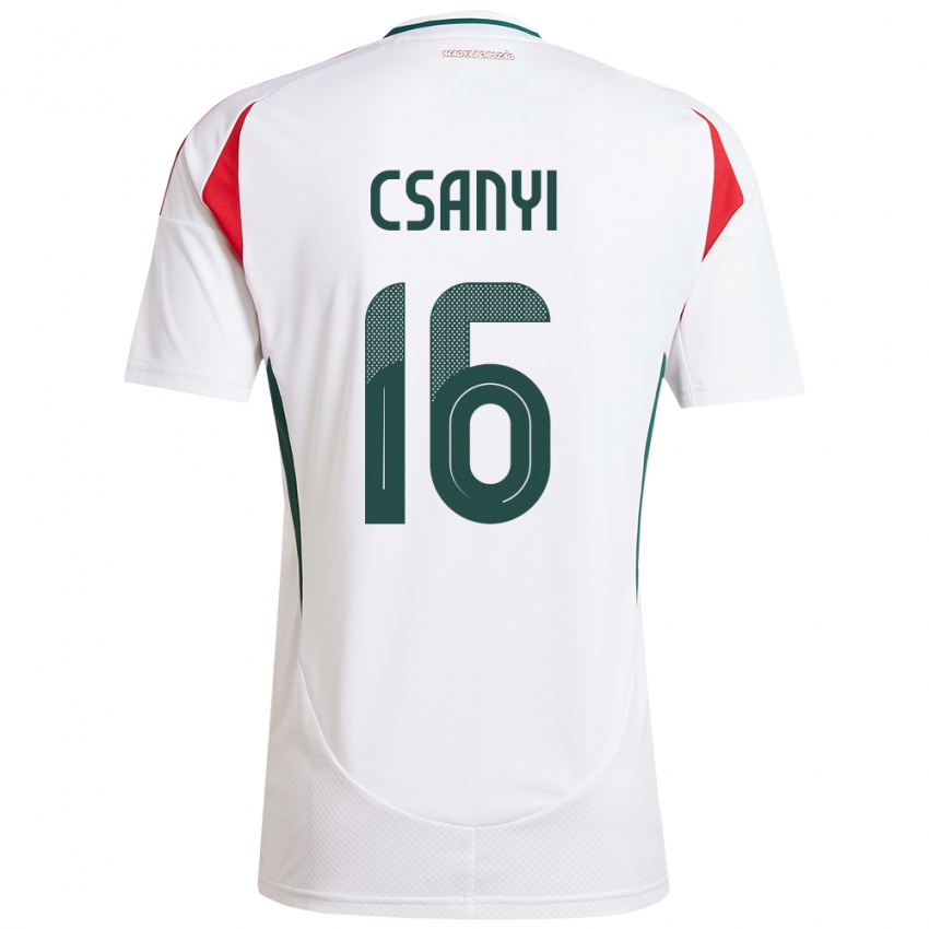 Criança Camisola Hungria Diána Csányi #16 Branco Alternativa 24-26 Camisa