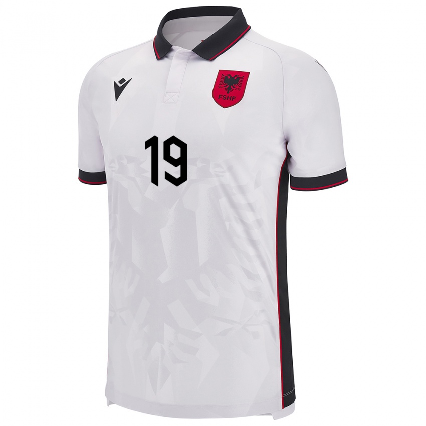 Criança Camisola Albânia Ermir Rashica #19 Branco Alternativa 24-26 Camisa