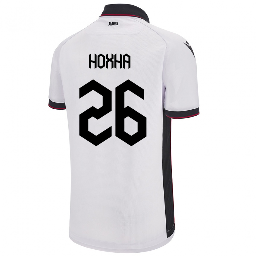 Criança Camisola Albânia Arbër Hoxha #26 Branco Alternativa 24-26 Camisa