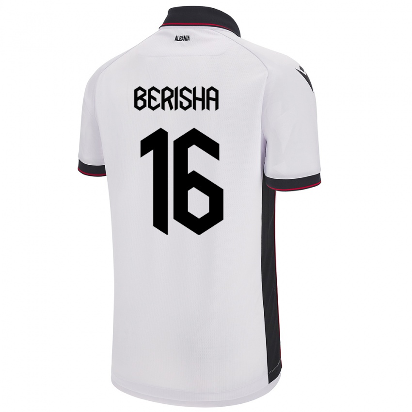 Criança Camisola Albânia Medon Berisha #16 Branco Alternativa 24-26 Camisa