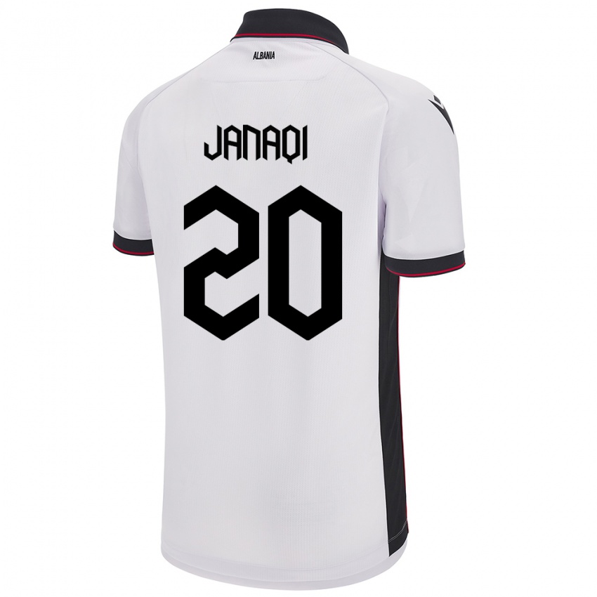 Criança Camisola Albânia Dejvid Janaqi #20 Branco Alternativa 24-26 Camisa