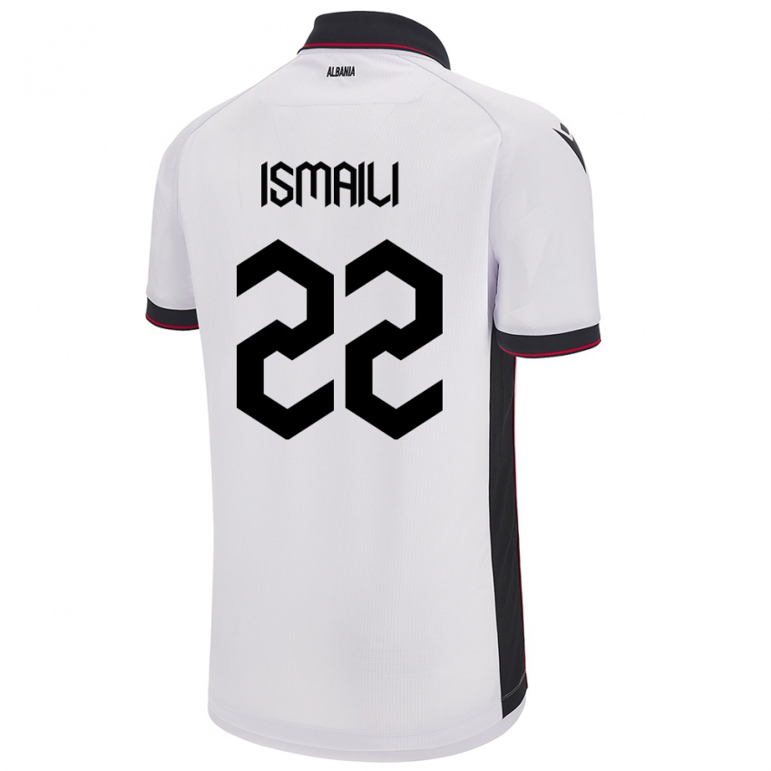 Criança Camisola Albânia Ysni Ismaili #22 Branco Alternativa 24-26 Camisa