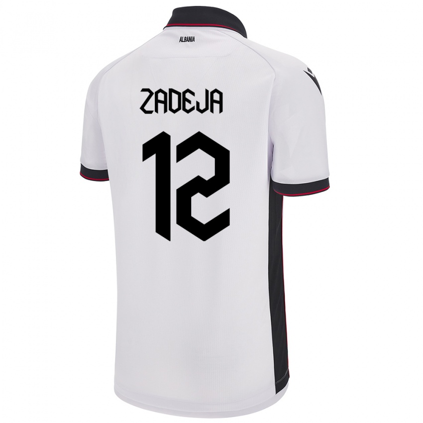 Criança Camisola Albânia Darius Zadeja #12 Branco Alternativa 24-26 Camisa