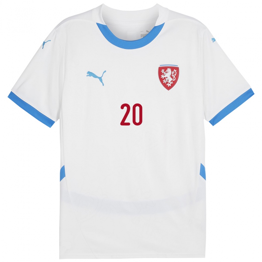 Criança Camisola República Checa Jakub Dufek #20 Branco Alternativa 24-26 Camisa