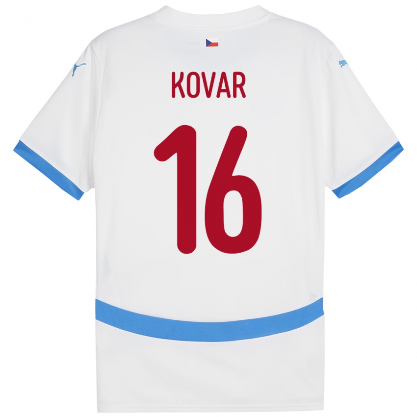 Criança Camisola República Checa Matej Kovar #16 Branco Alternativa 24-26 Camisa