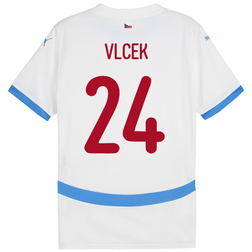 Criança Camisola República Checa Tomas Vlcek #24 Branco Alternativa 24-26 Camisa