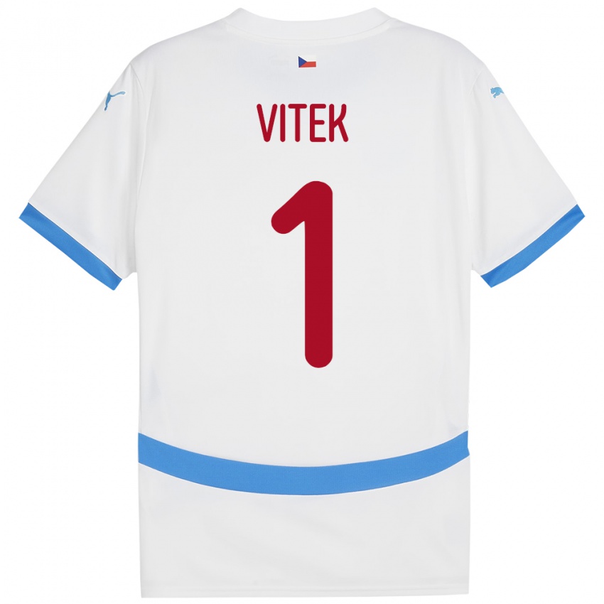 Criança Camisola República Checa Radek Vitek #1 Branco Alternativa 24-26 Camisa