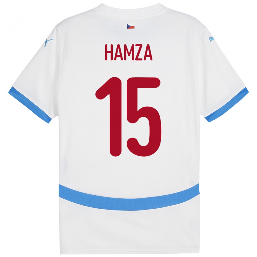 Criança Camisola República Checa Jiri Hamza #15 Branco Alternativa 24-26 Camisa