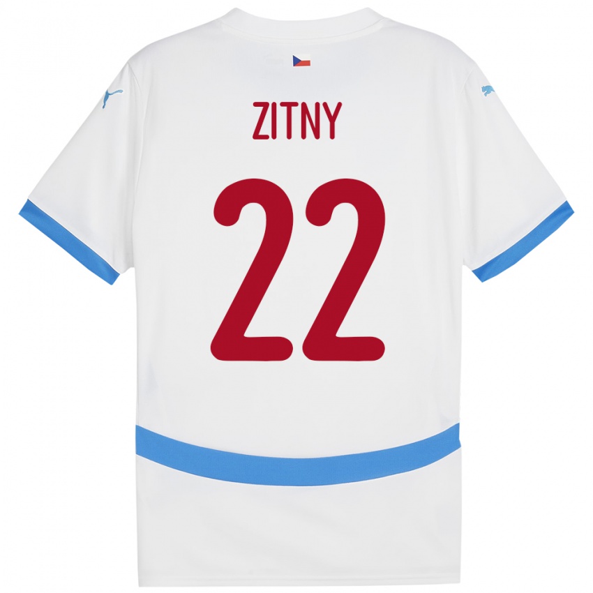 Criança Camisola República Checa Matej Zitny #22 Branco Alternativa 24-26 Camisa