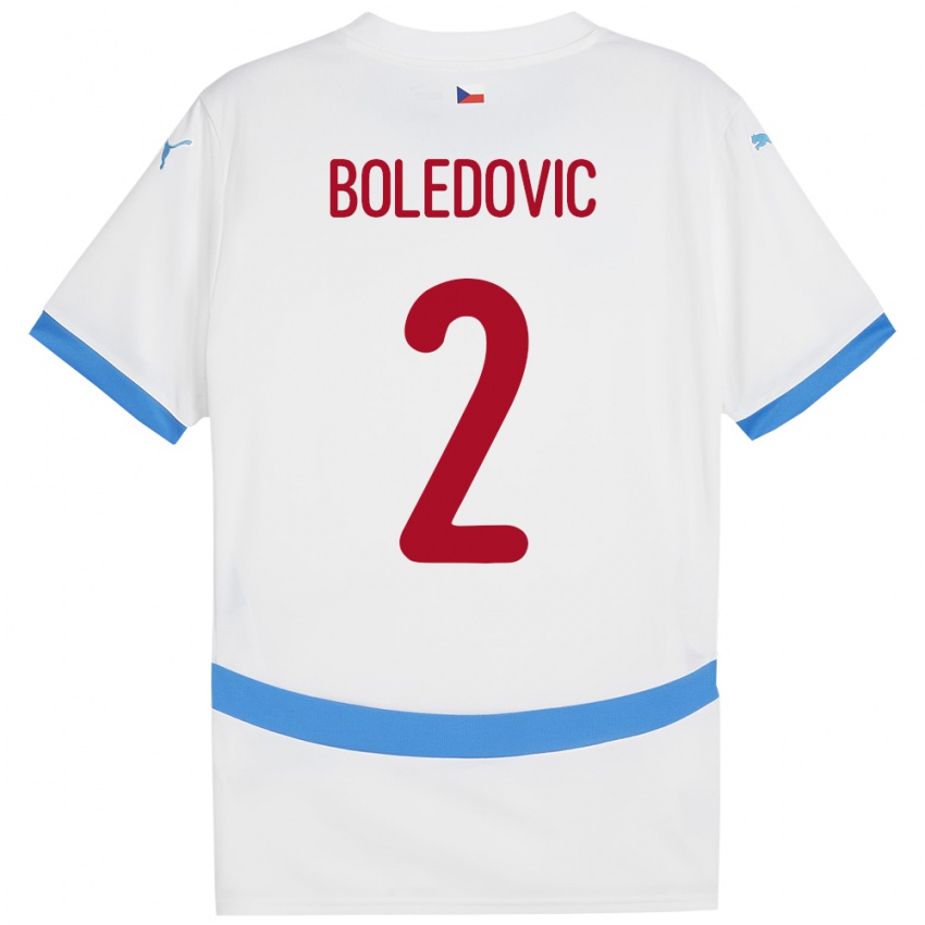 Criança Camisola República Checa Tobias Boledovic #2 Branco Alternativa 24-26 Camisa