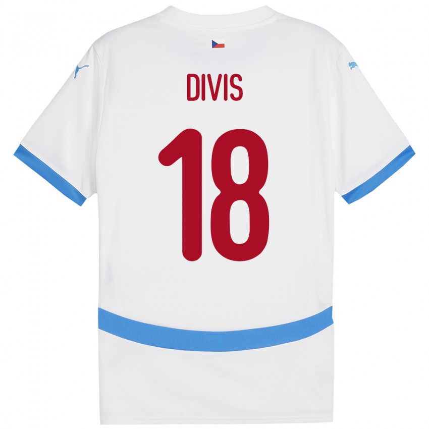 Criança Camisola República Checa Matej Divis #18 Branco Alternativa 24-26 Camisa