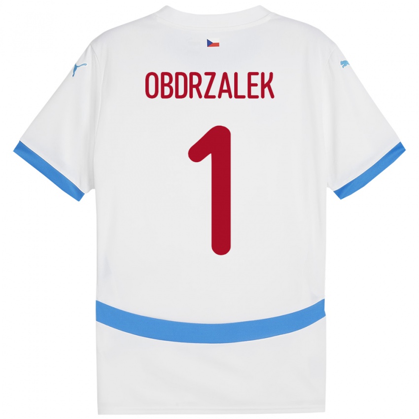 Criança Camisola República Checa Marek Obdrzalek #1 Branco Alternativa 24-26 Camisa