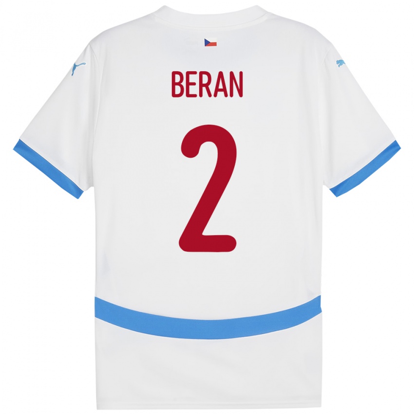 Criança Camisola República Checa Stepan Beran #2 Branco Alternativa 24-26 Camisa