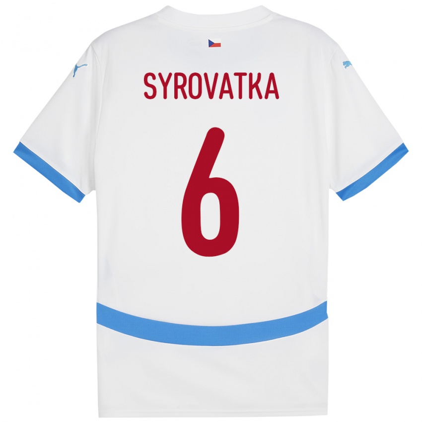 Criança Camisola República Checa Matyas Syrovatka #6 Branco Alternativa 24-26 Camisa