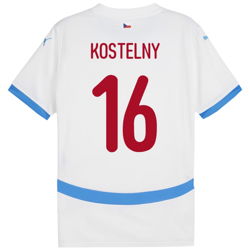 Criança Camisola República Checa Krystof Kostelny #16 Branco Alternativa 24-26 Camisa