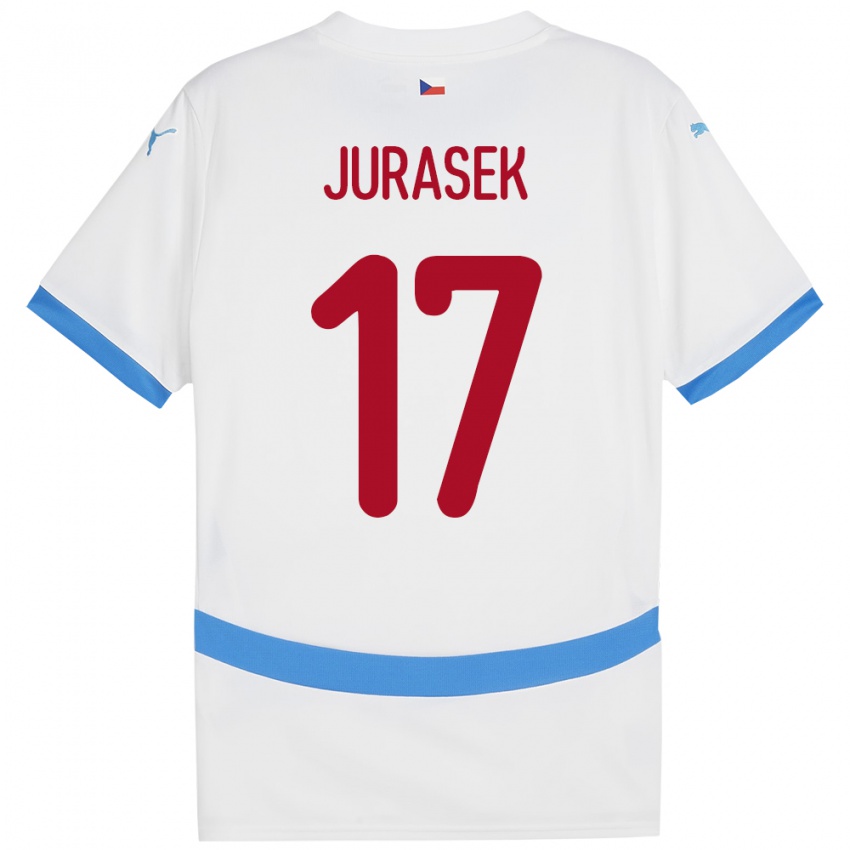 Criança Camisola República Checa Patrik Jurasek #17 Branco Alternativa 24-26 Camisa