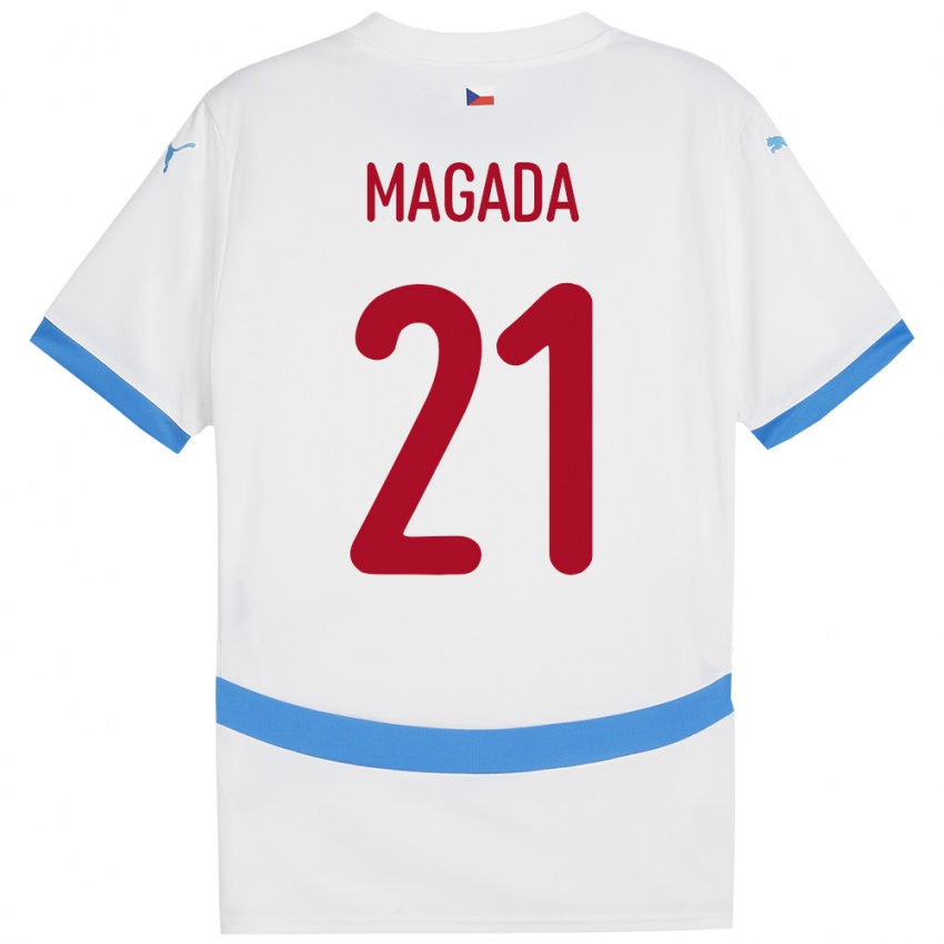 Criança Camisola República Checa Maxim Magada #21 Branco Alternativa 24-26 Camisa