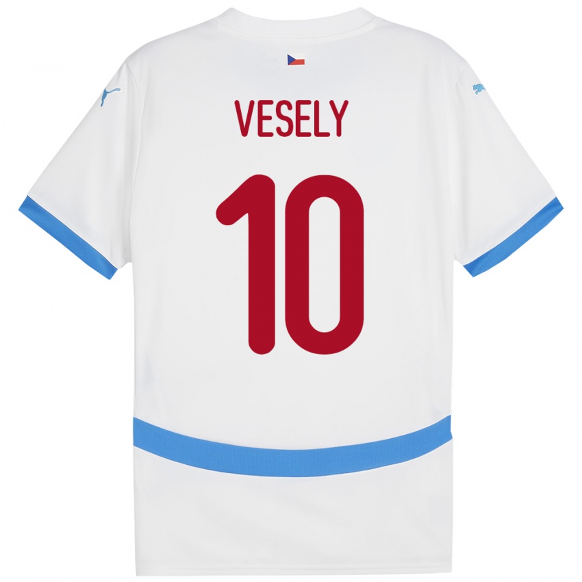 Criança Camisola República Checa David Vesely #10 Branco Alternativa 24-26 Camisa