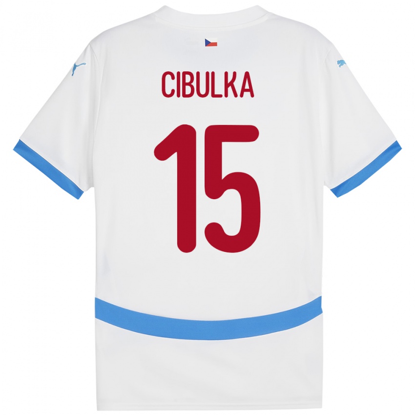 Criança Camisola República Checa Oskar Cibulka #15 Branco Alternativa 24-26 Camisa