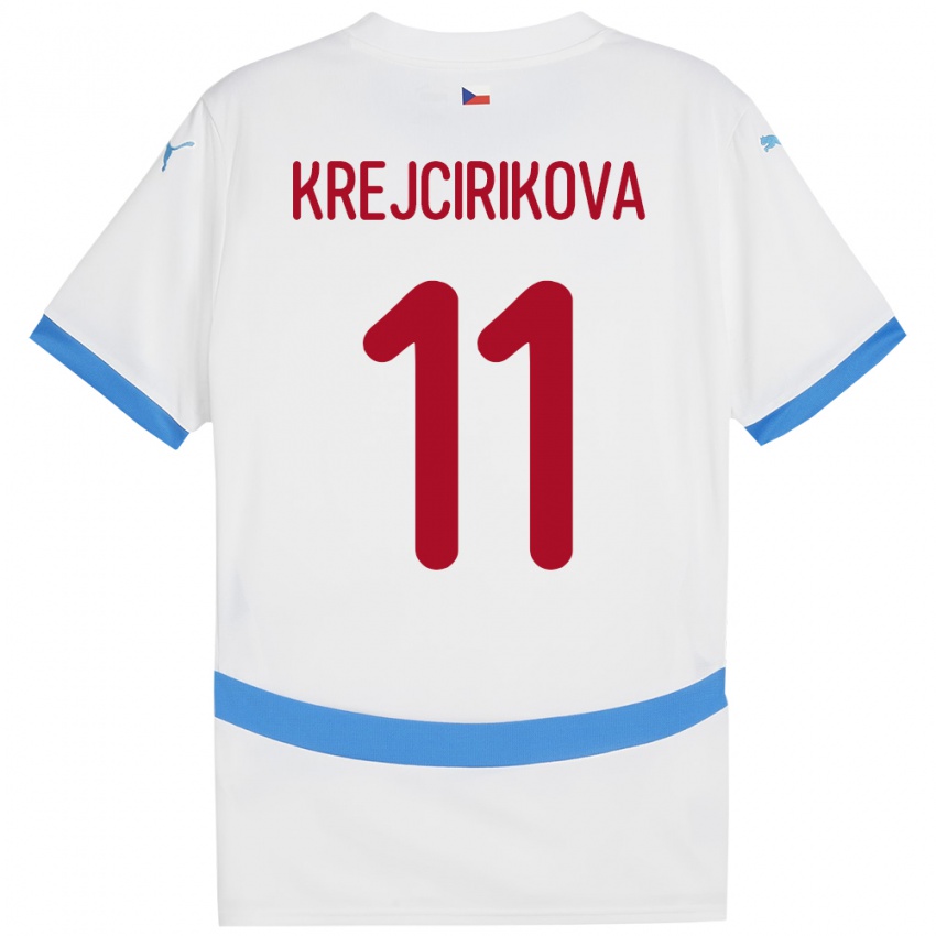 Criança Camisola República Checa Tereza Krejčiříková #11 Branco Alternativa 24-26 Camisa