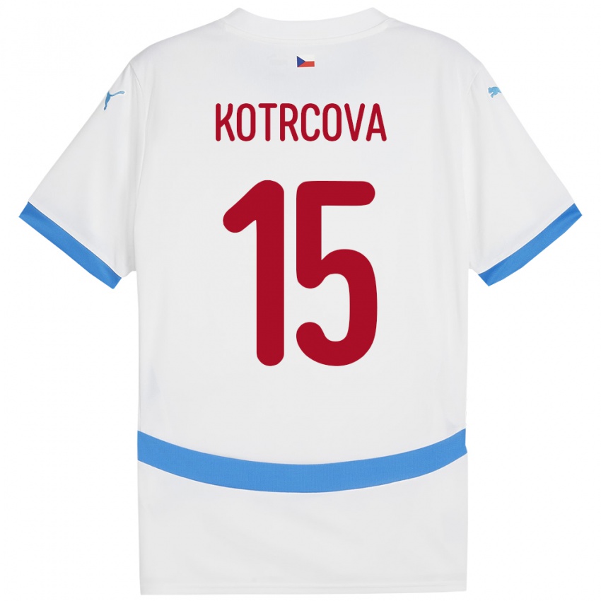 Criança Camisola República Checa Kateřina Kotrčová #15 Branco Alternativa 24-26 Camisa