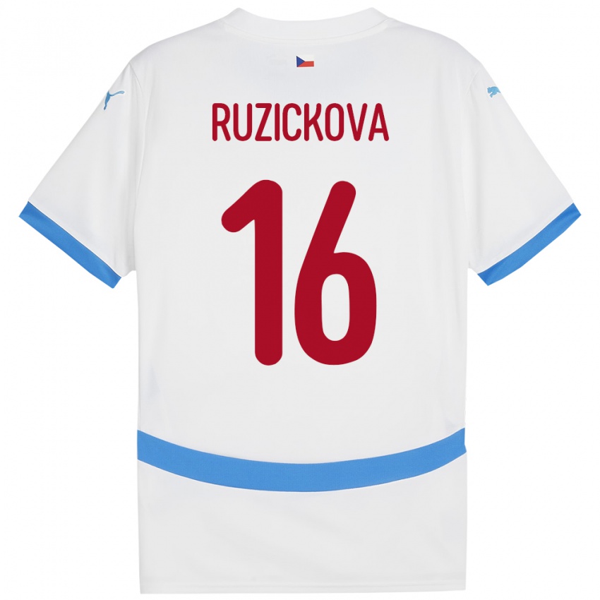 Criança Camisola República Checa Barbora Růžičková #16 Branco Alternativa 24-26 Camisa