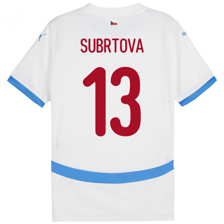 Criança Camisola República Checa Anna Šubrtová #13 Branco Alternativa 24-26 Camisa