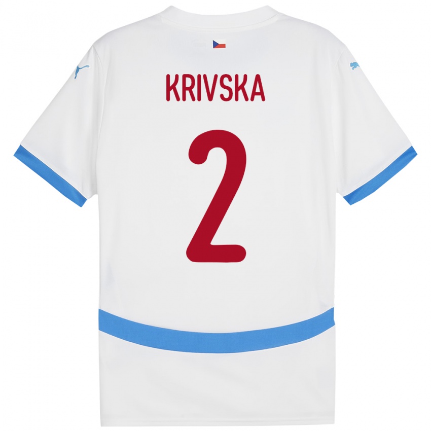 Criança Camisola República Checa Karolína Křivská #2 Branco Alternativa 24-26 Camisa