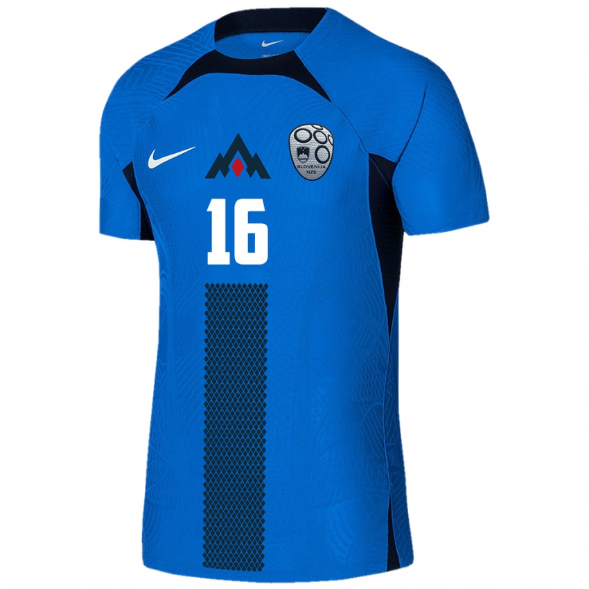 Criança Camisola Eslovênia Igor Vekic #16 Azul Alternativa 24-26 Camisa