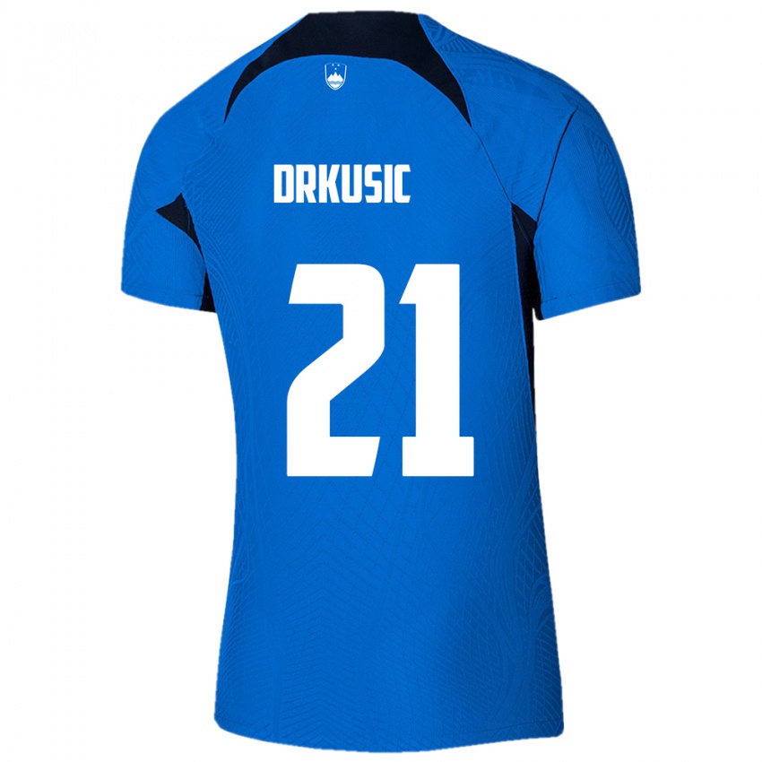 Criança Camisola Eslovênia Vanja Drkusic #21 Azul Alternativa 24-26 Camisa