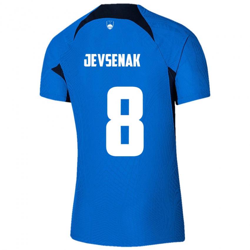 Criança Camisola Eslovênia Florjan Jevsenak #8 Azul Alternativa 24-26 Camisa