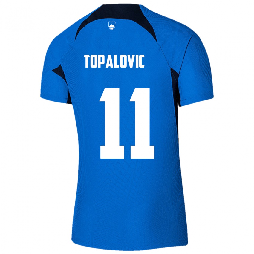 Criança Camisola Eslovênia Luka Topalovic #11 Azul Alternativa 24-26 Camisa