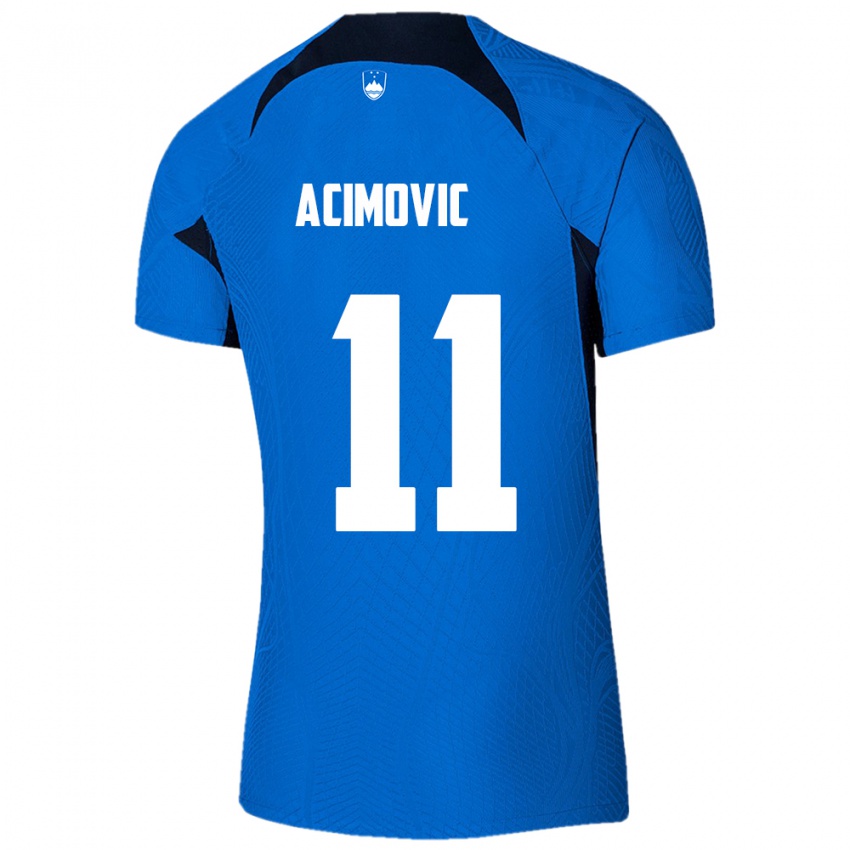 Criança Camisola Eslovênia Mateo Acimovic #11 Azul Alternativa 24-26 Camisa